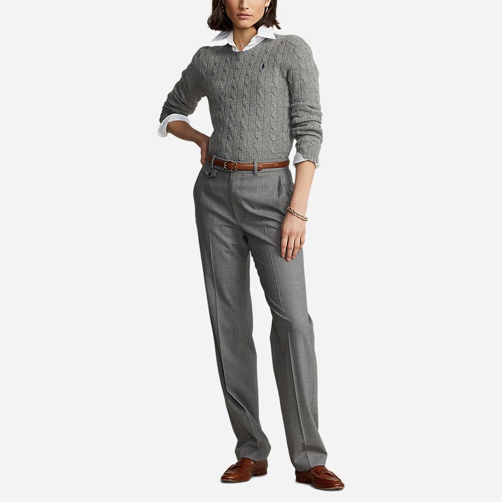 Cable-Knit Wool-Cashmere Jumper - Fawn Grey Heather