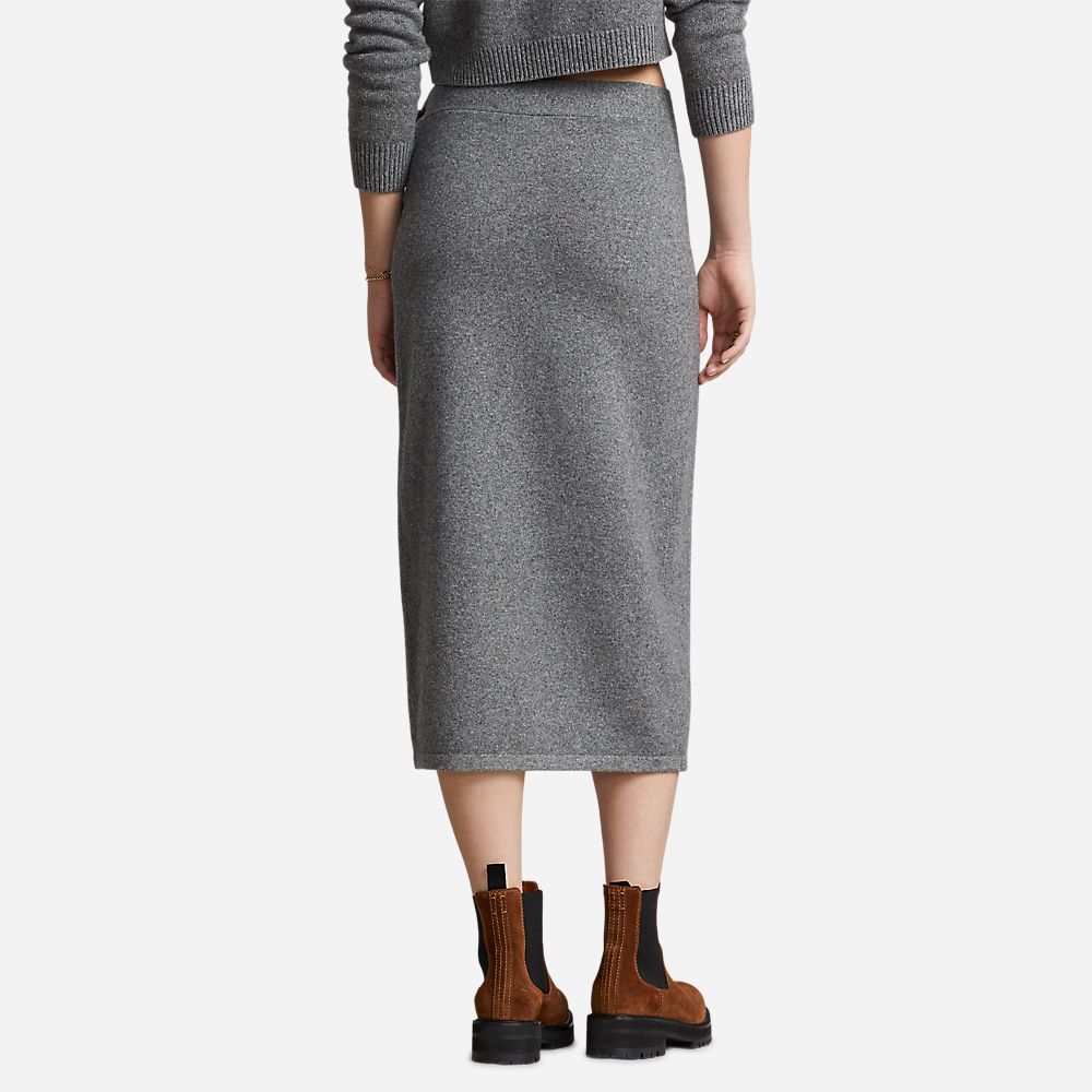 Wrp Skirt-Mid-Pencil Boulder Grey Heather
