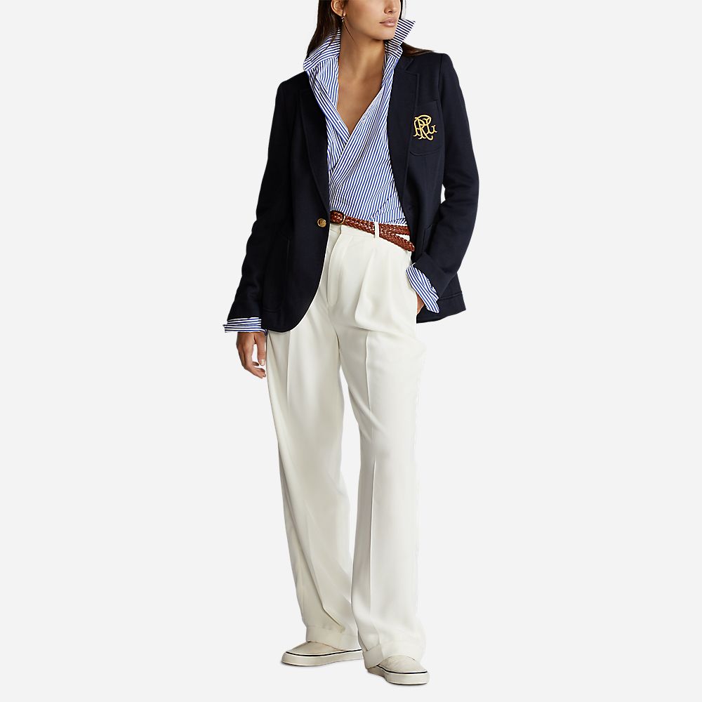 Double Knit Jacquard Blazer - Park Avenue Navy