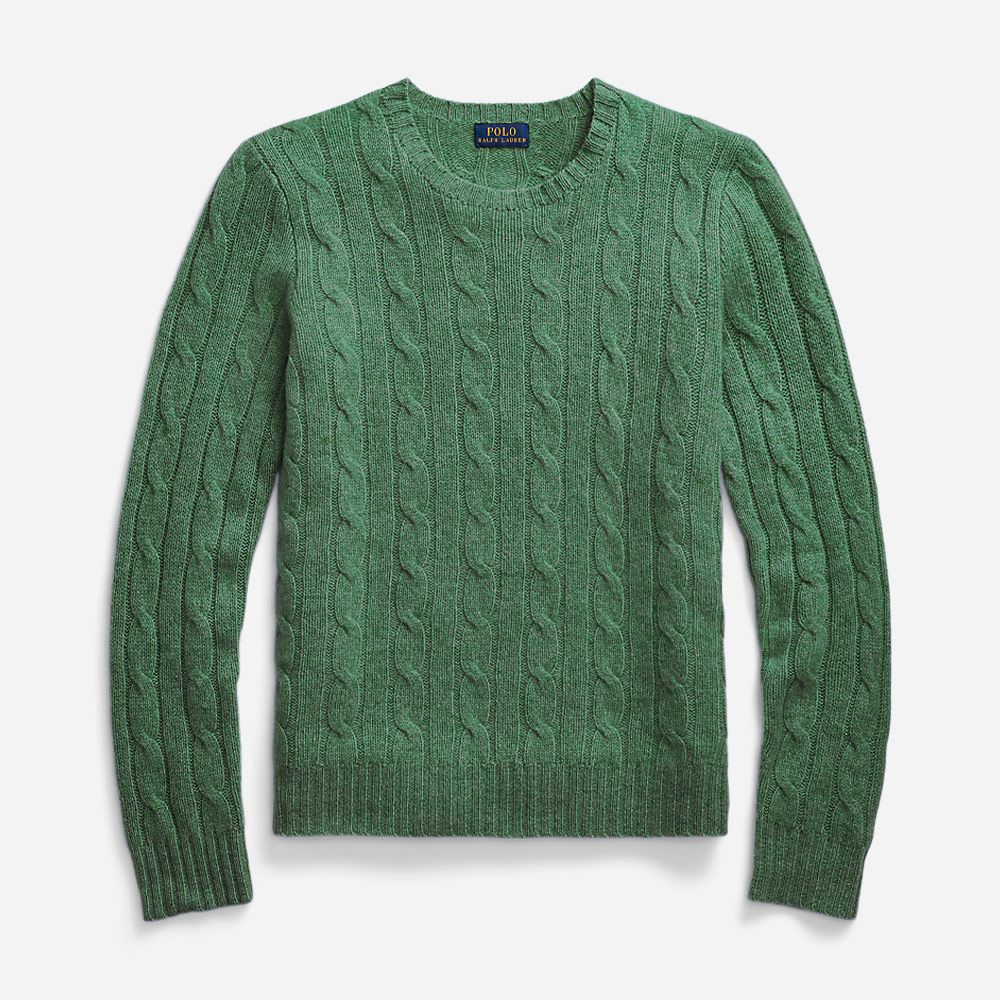 Cable-Knit Cashmere Jumper - Light Green