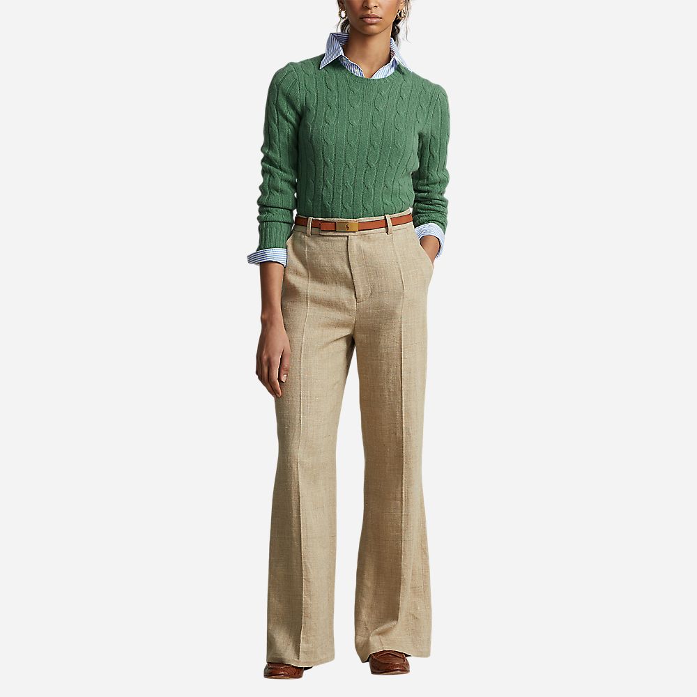 Cable-Knit Cashmere Jumper - Light Green