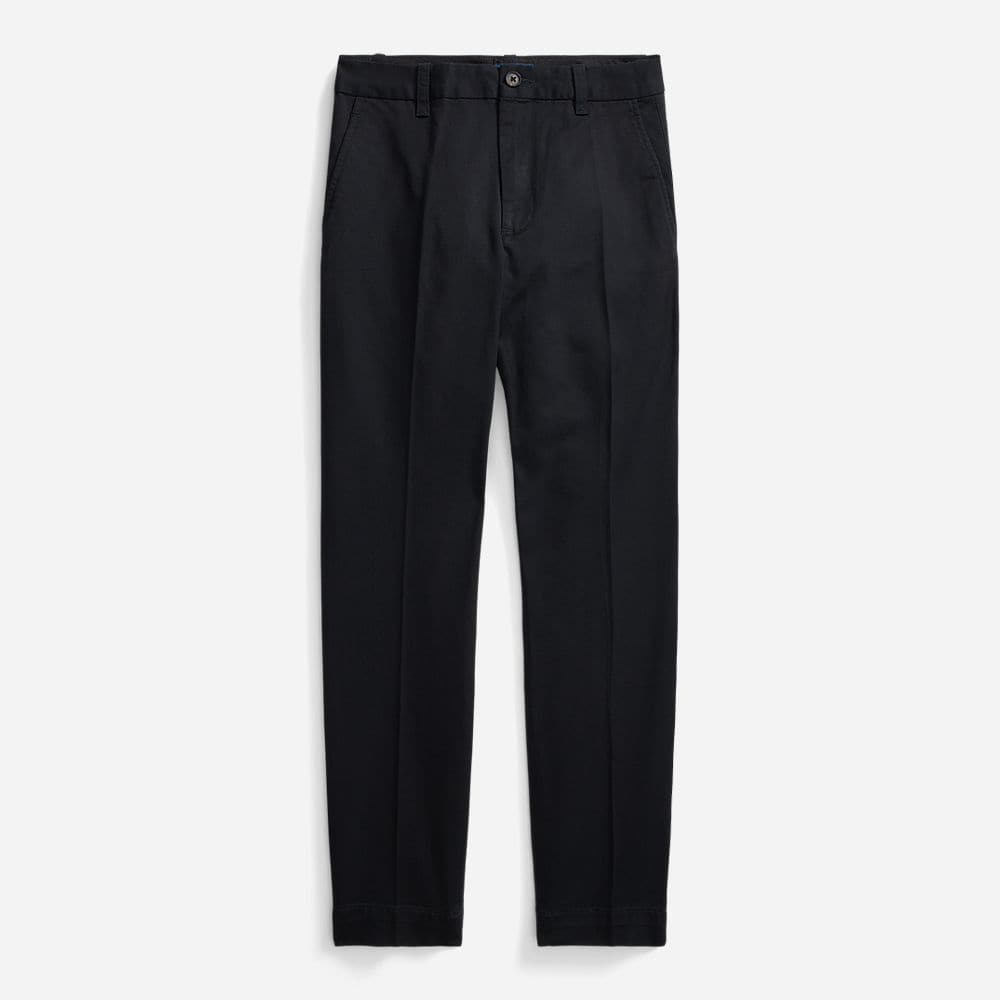 Slm Chno-Ankle-Flat Front Polo Black