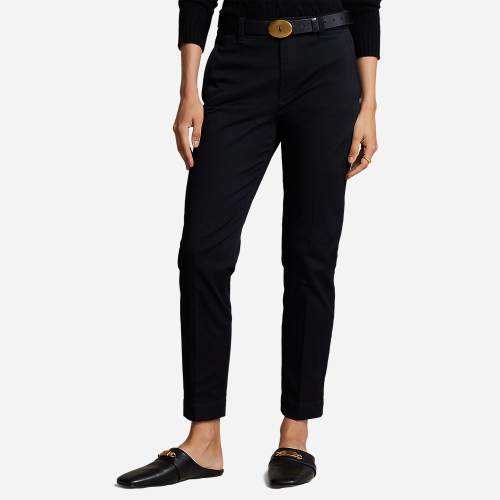 Slm Chno-Ankle-Flat Front Polo Black
