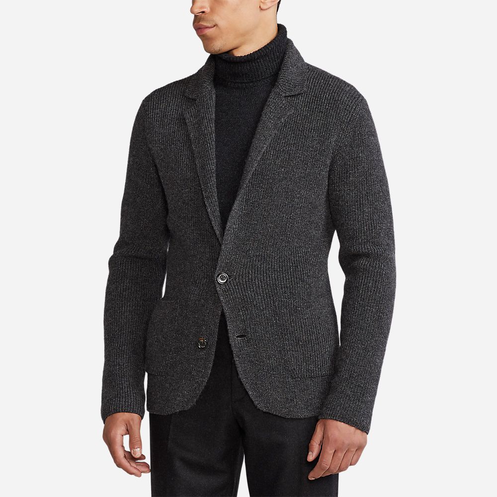 Txt Sb Blzer-Long Sleeve-Cardigan Dark Grey Melange