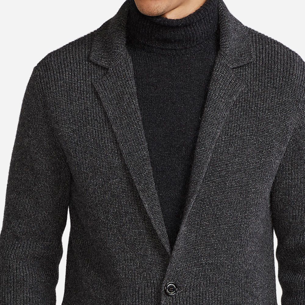 Txt Sb Blzer-Long Sleeve-Cardigan Dark Grey Melange