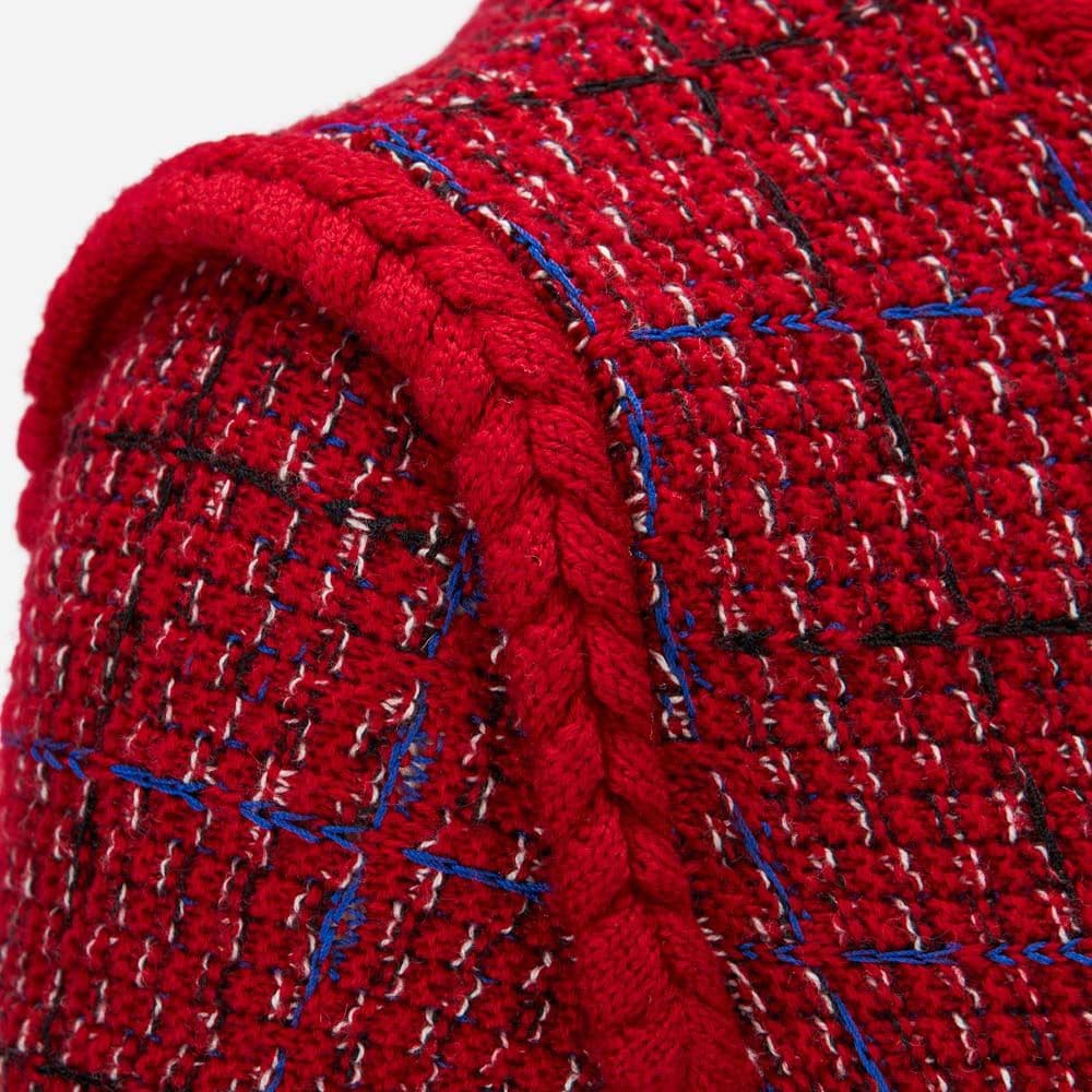 Melange Knit Dress Red