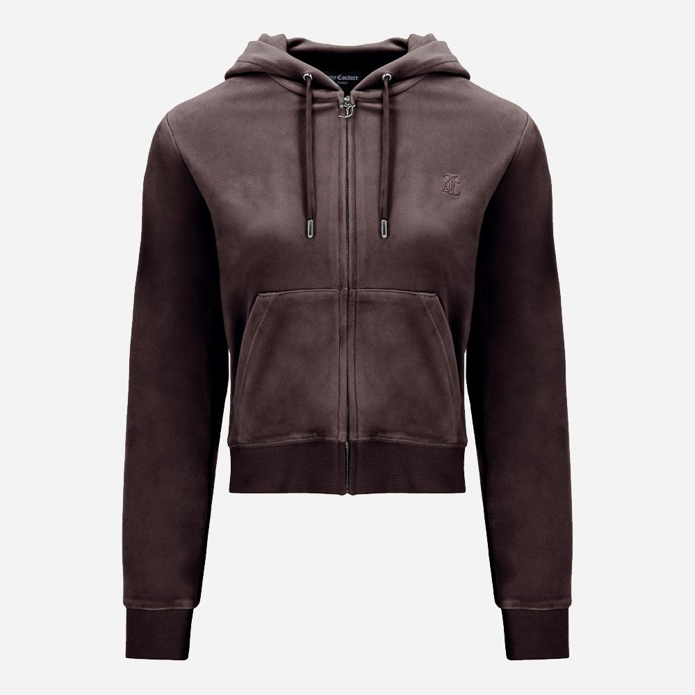 Robertson Velour Zip - Bitter Chocolate