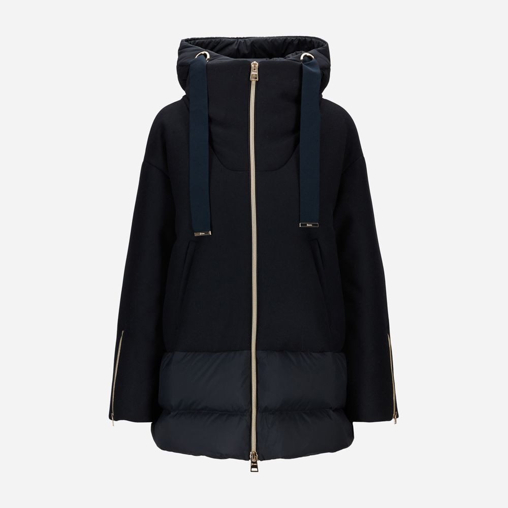 Woven Half Coat - Blue