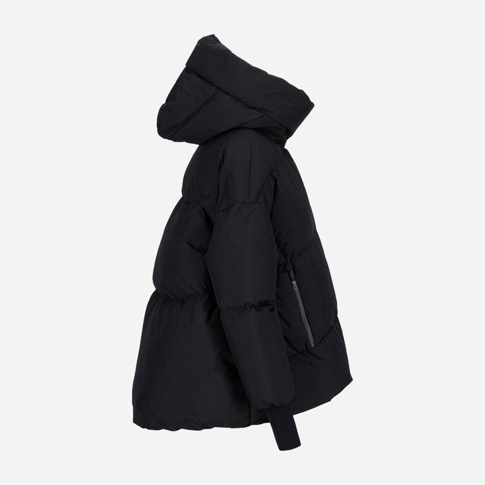 Woven Half Coat - Black