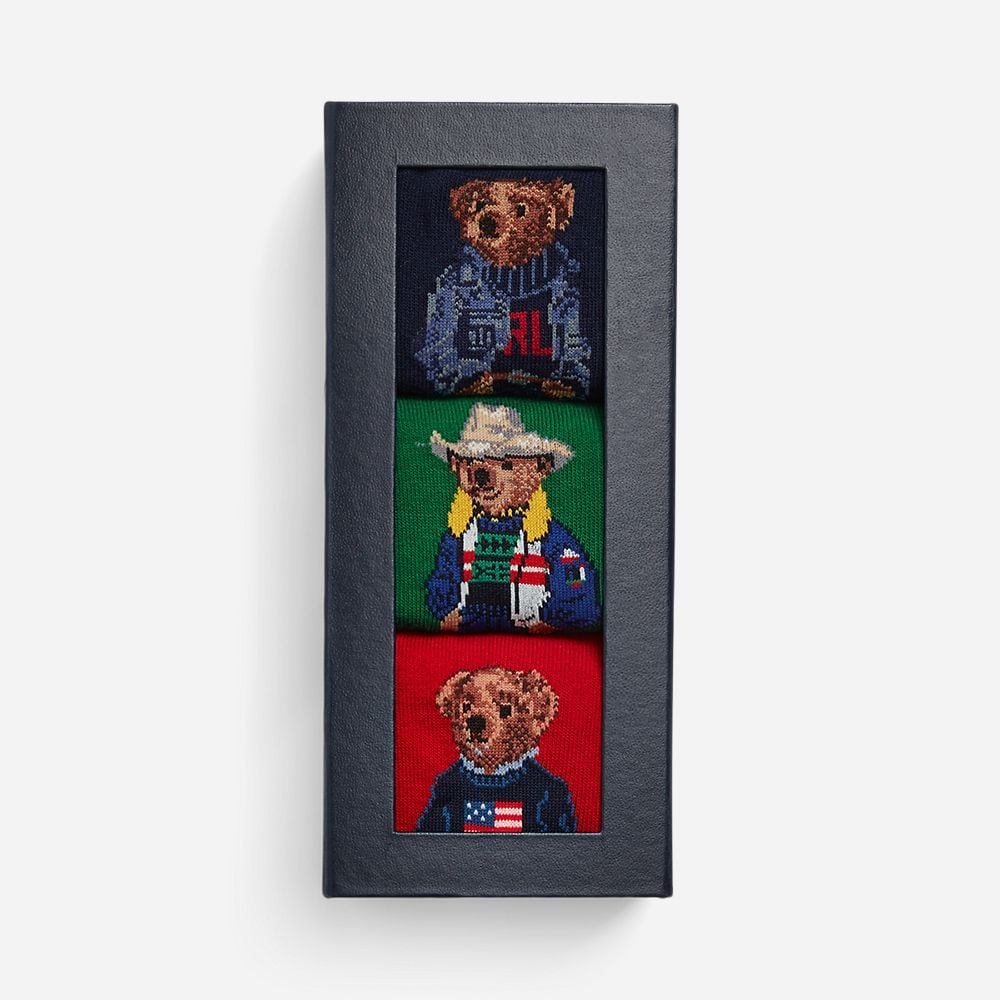 Holiday Gb 8-Crew Sock-Gift Box Seasonal Bears