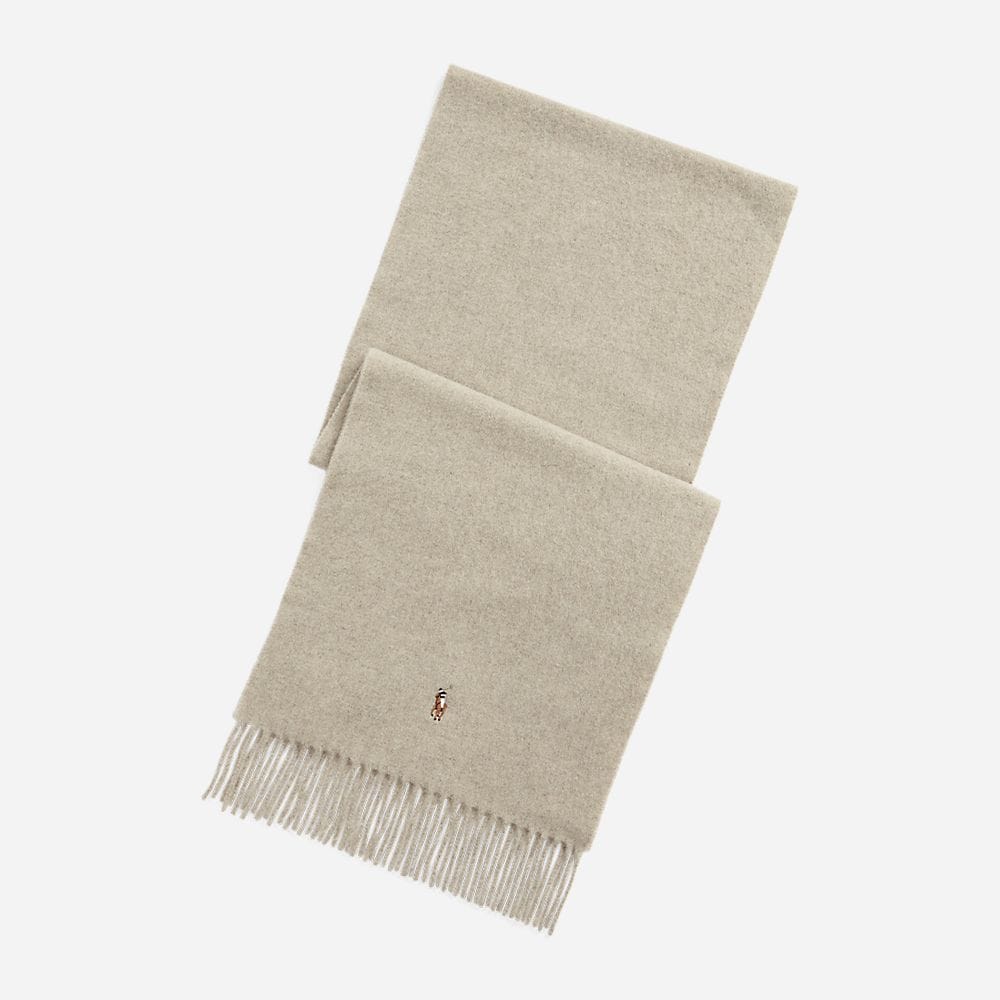 Fringe Virgin Wool Scarf - Oatmeal Heather