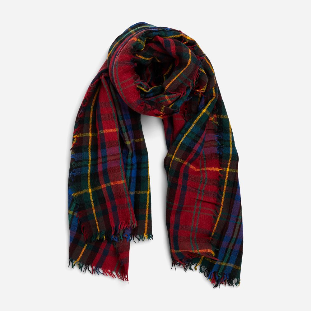 Tartan Scarf-Scarf-Oblong Royal Crimson Plaid
