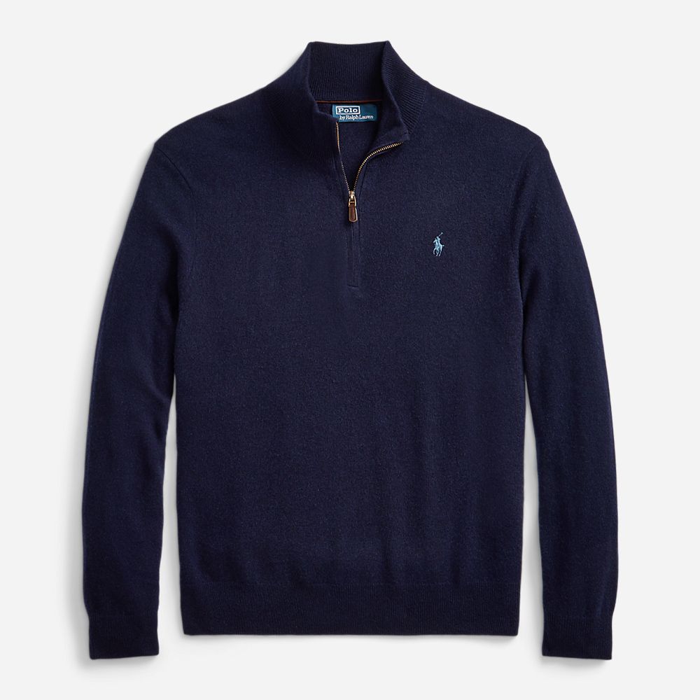 Wool Quarter-Zip Sweater - Hunter Navy