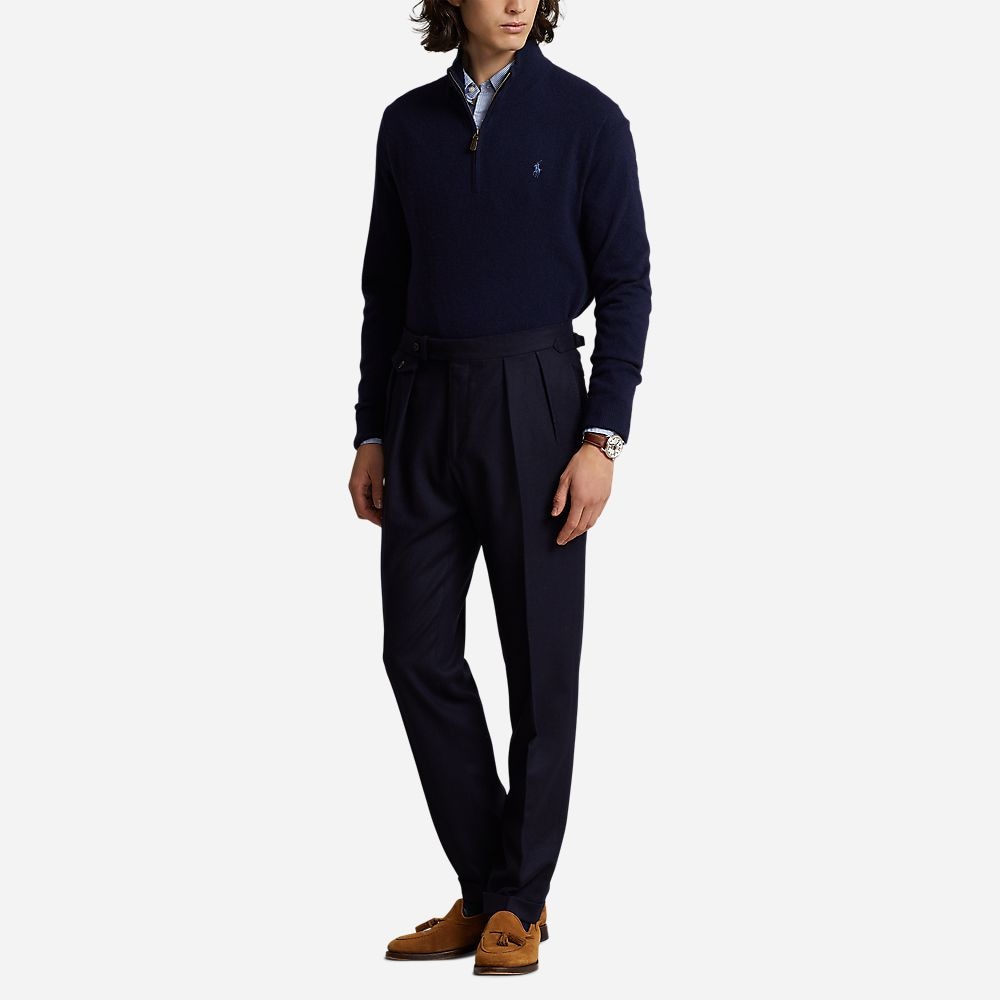 Wool Quarter-Zip Sweater - Hunter Navy