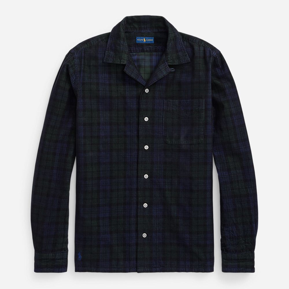 Cladypkpphs-Long Sleeve-Sport Shirt - Navy/Green