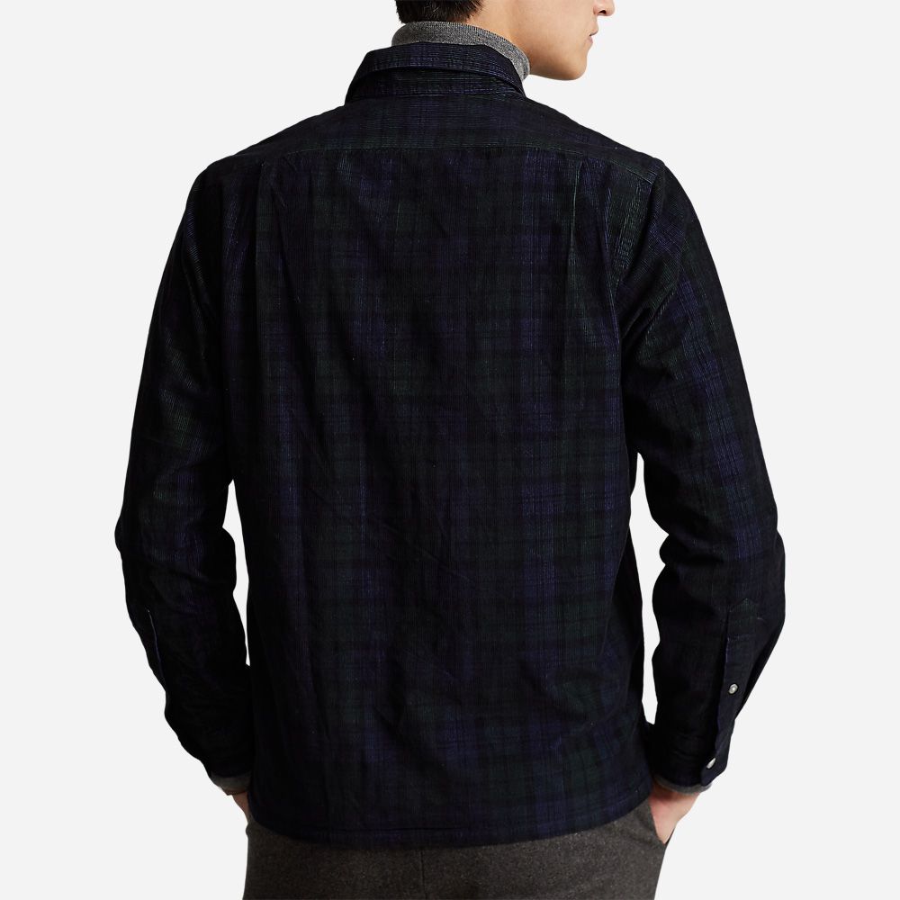 Cladypkpphs-Long Sleeve-Sport Shirt - Navy/Green