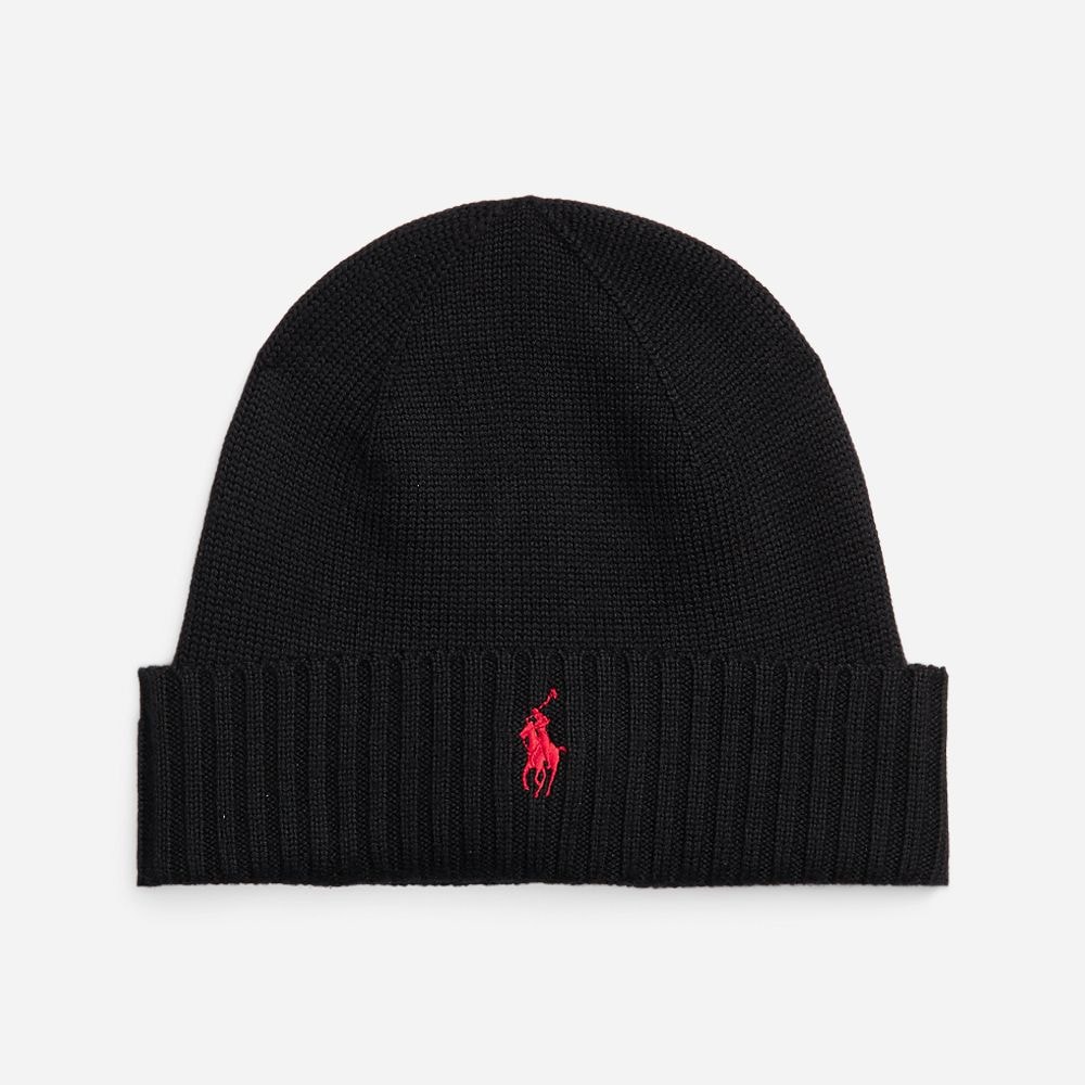 Signature Pony Wool Beanie - Polo Black