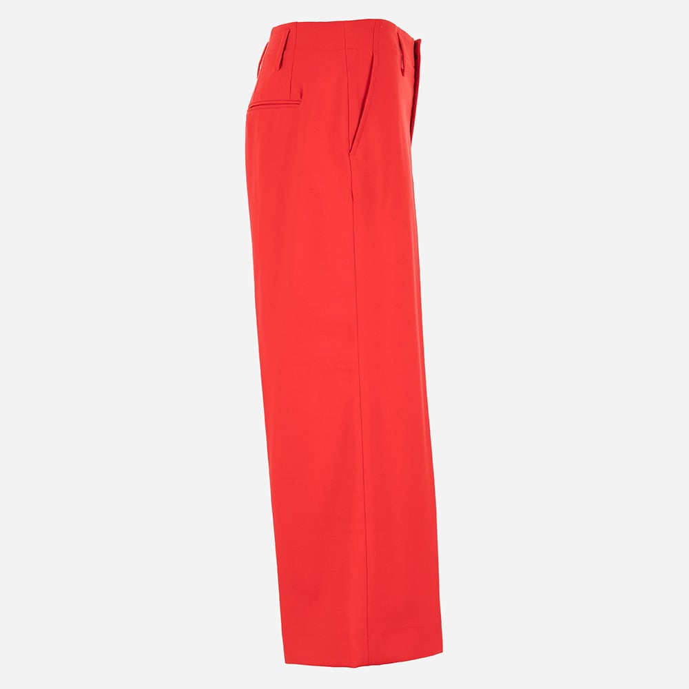 Stretch Faille Culotte Pant - Red