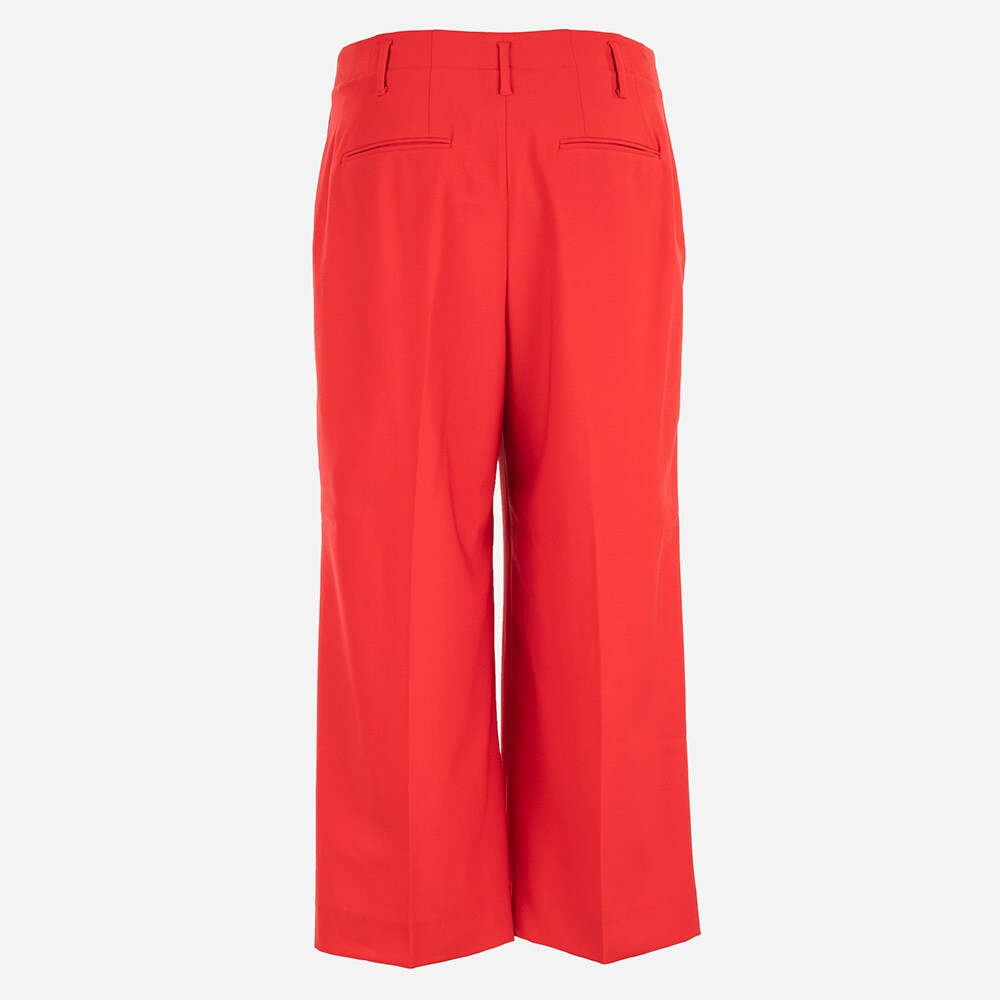 Stretch Faille Culotte Pant - Red