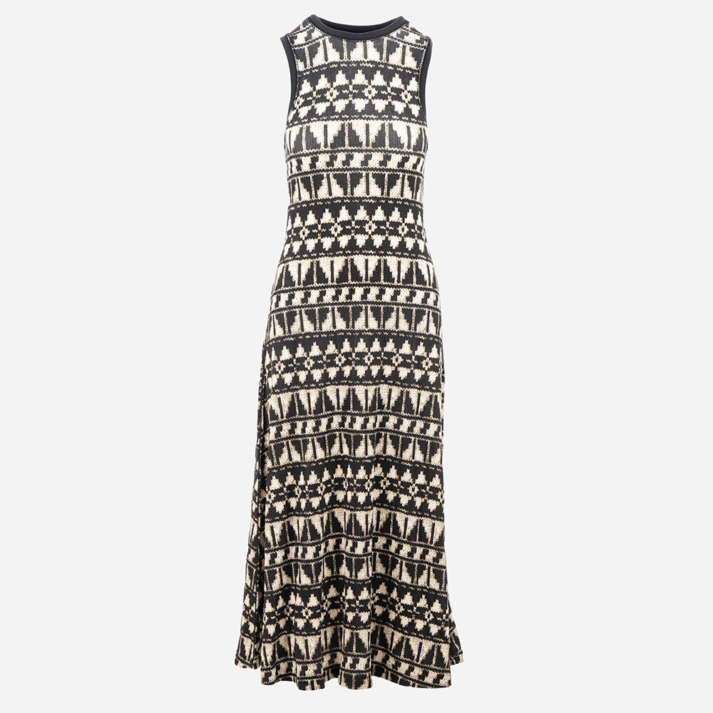 Swtr Prnt Rw-Sleeveless-Day Dress Black/Cream