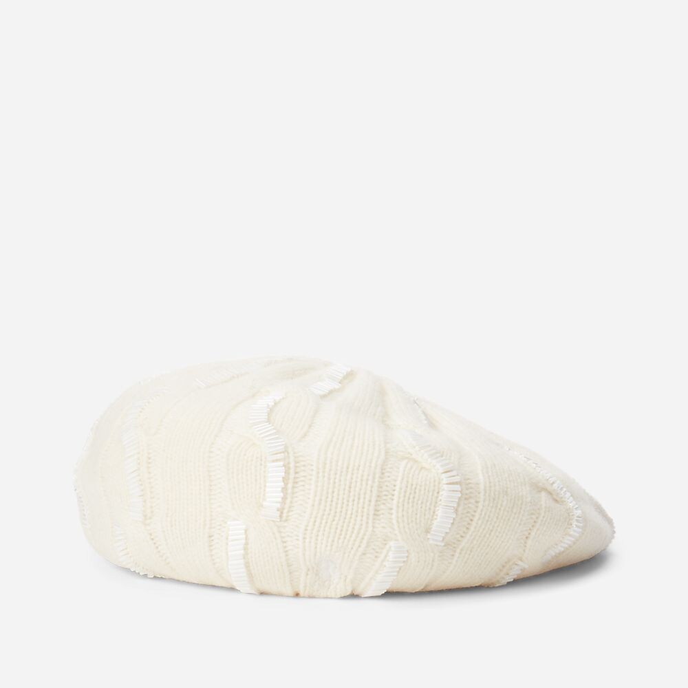 Beaded Beret-Hat-Cold Weather Cream