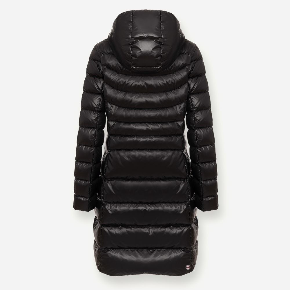 Down Jacket Hoodie Long - Black