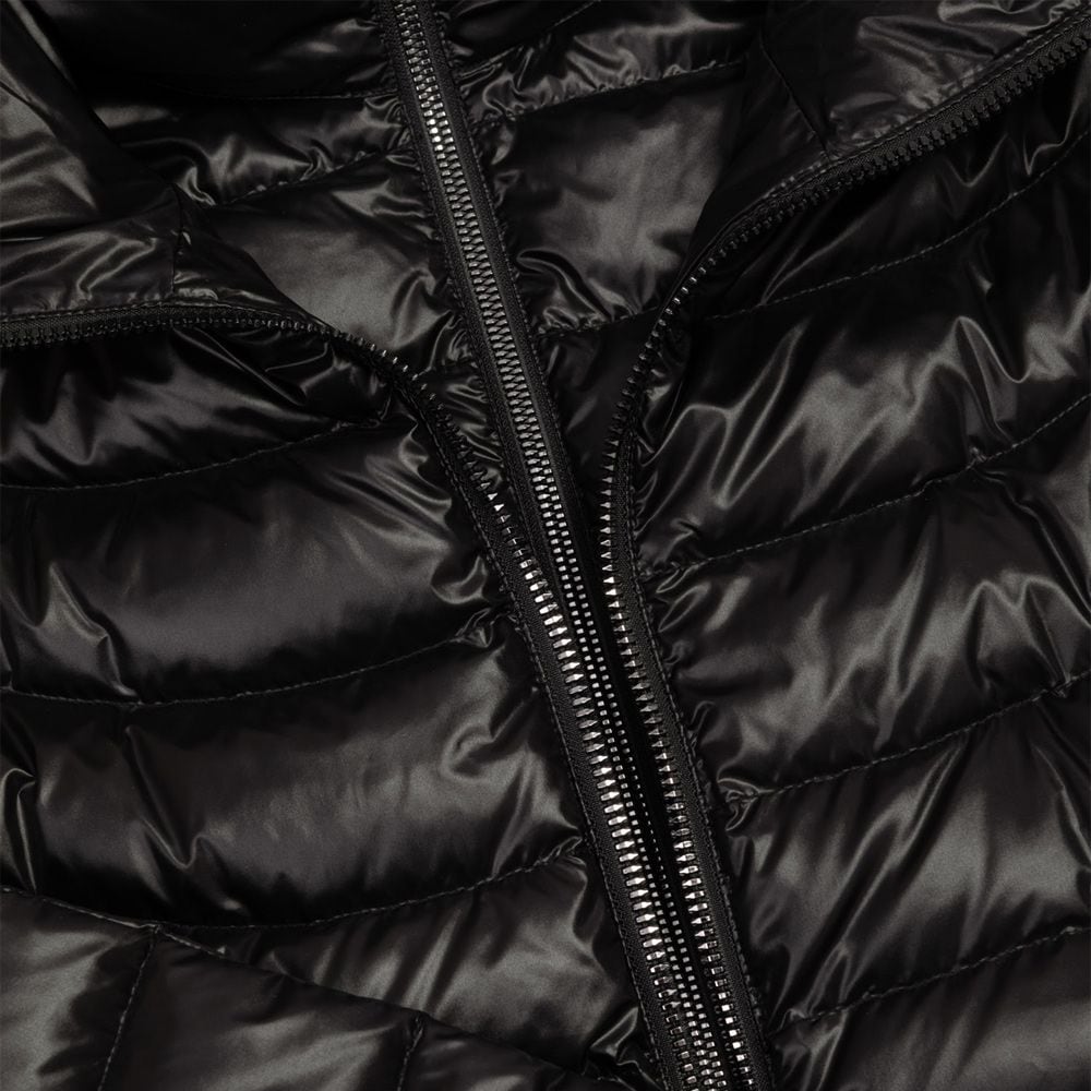 Down Jacket Hoodie Long - Black
