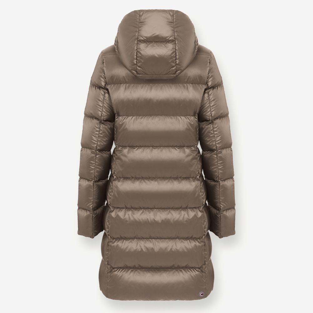 Down Jacket Hoodie Long - Taupe