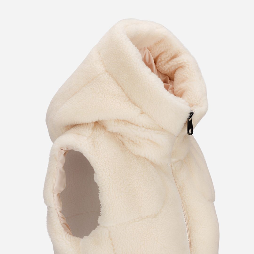 Camille Teddy Vest Short - White