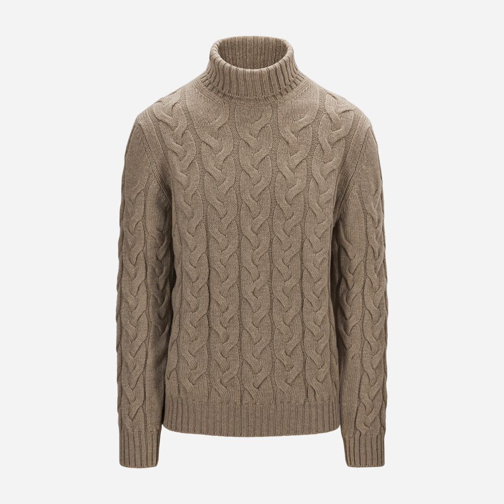 Turtle Neck Cable - Beige