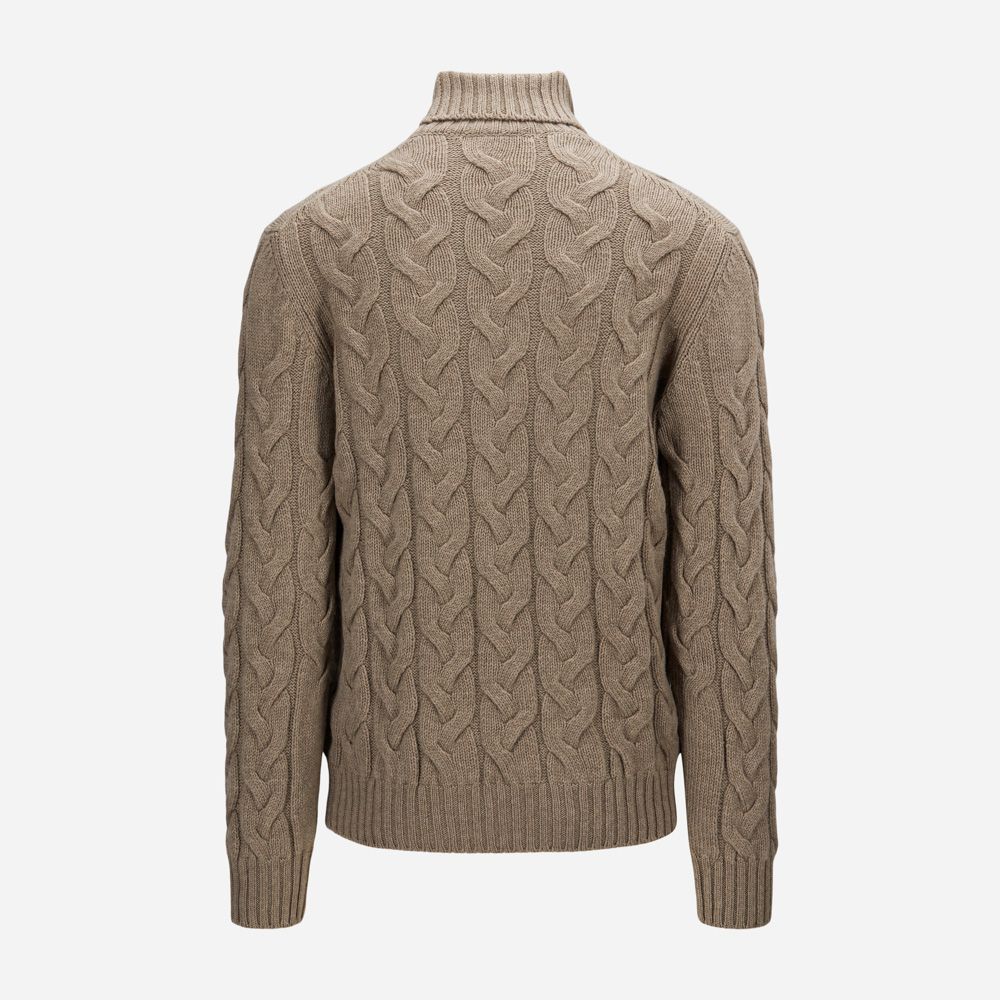 Turtle Neck Cable - Beige