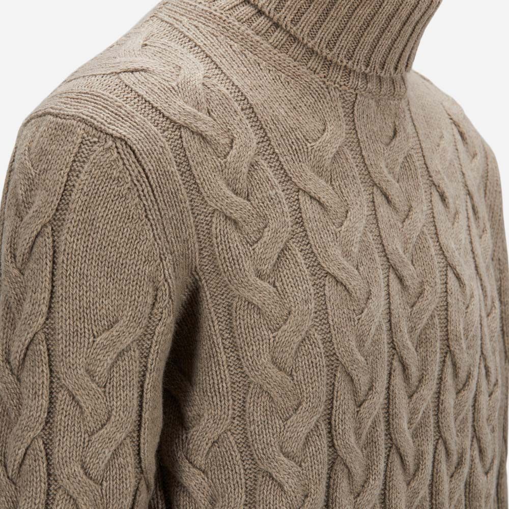 Turtle Neck Cable - Beige