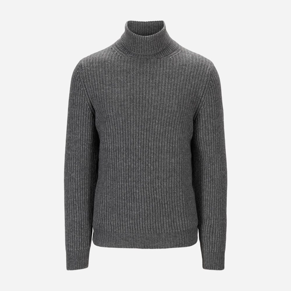 Turtle Neck Rib - Light Grey
