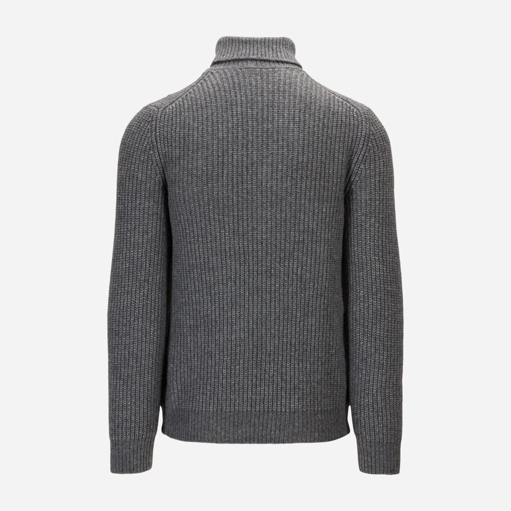 Turtle Neck Rib - Light Grey