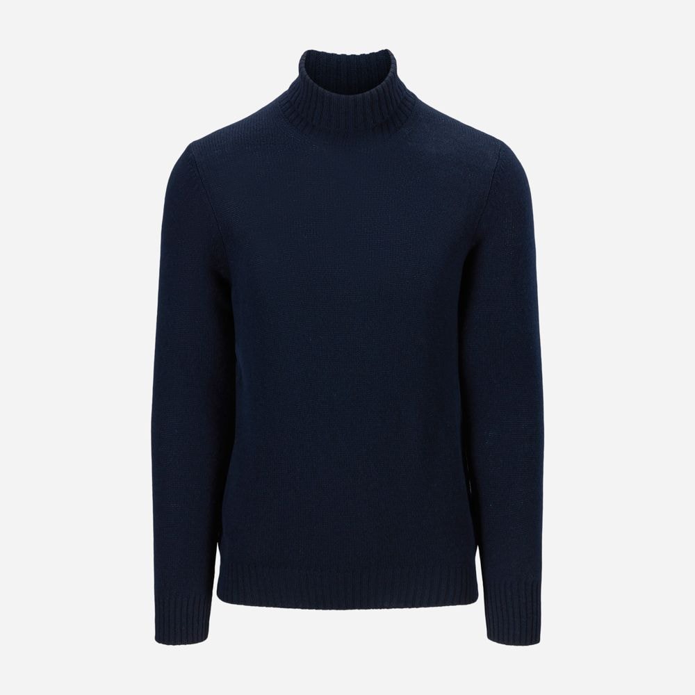 Turtle Neck Wool - Navy