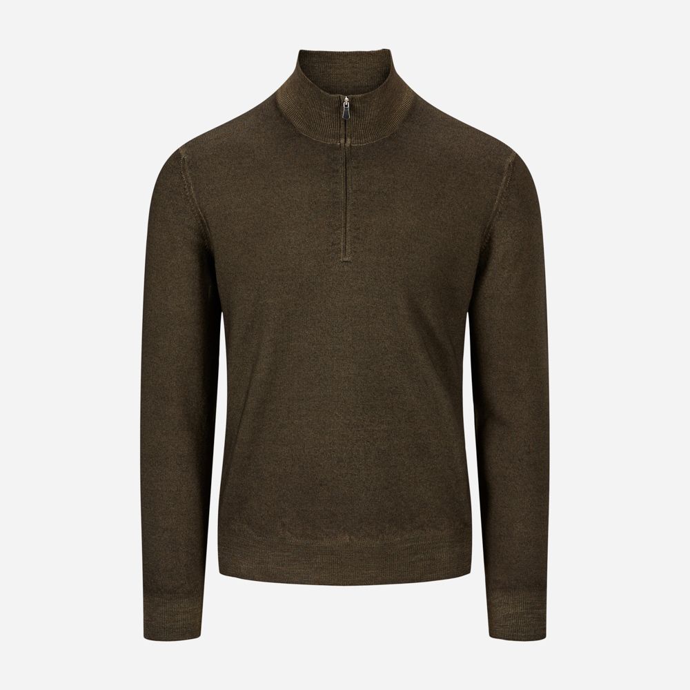 Half Zip Vintage Merino - 490 Olive