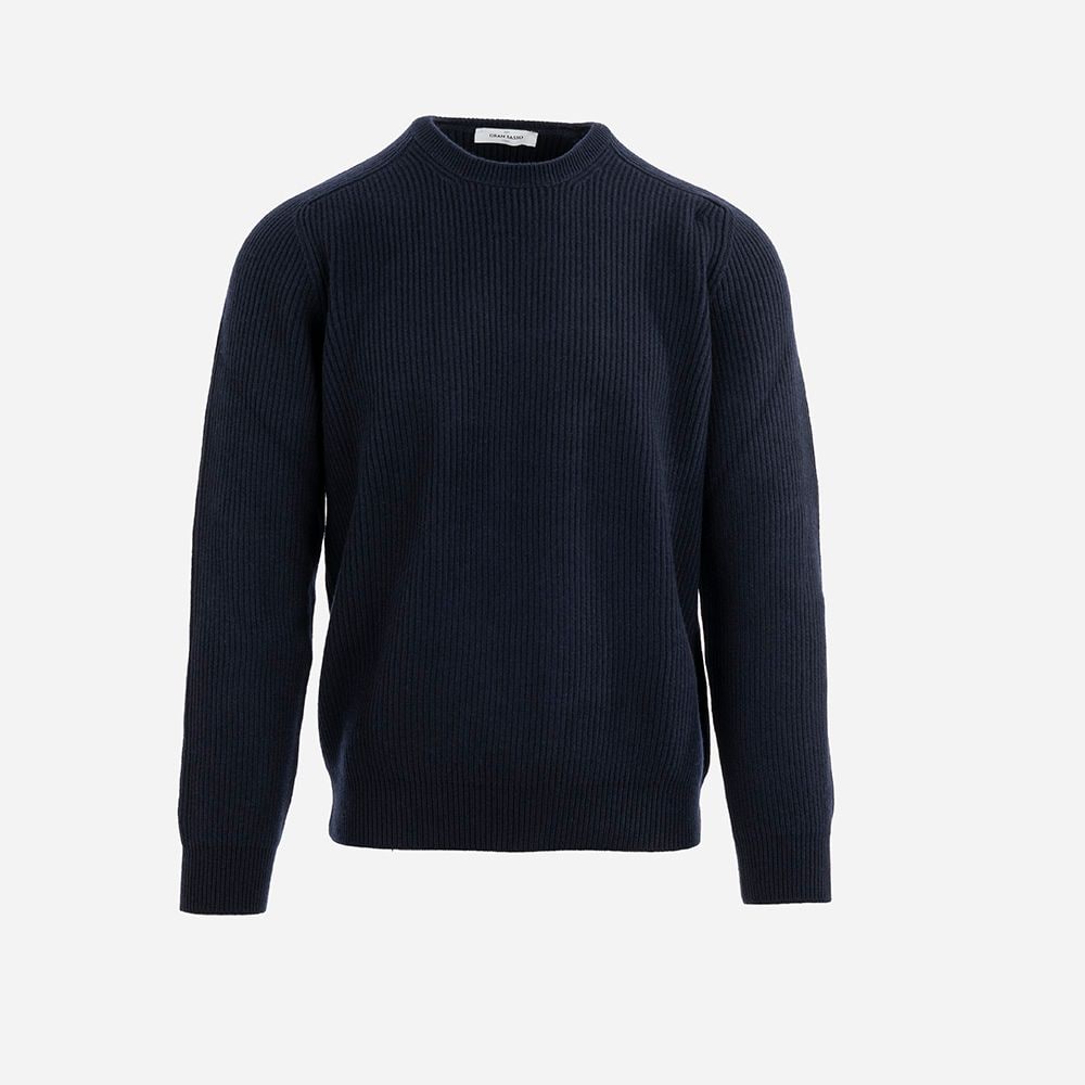 Crew Neck Rib - Navy