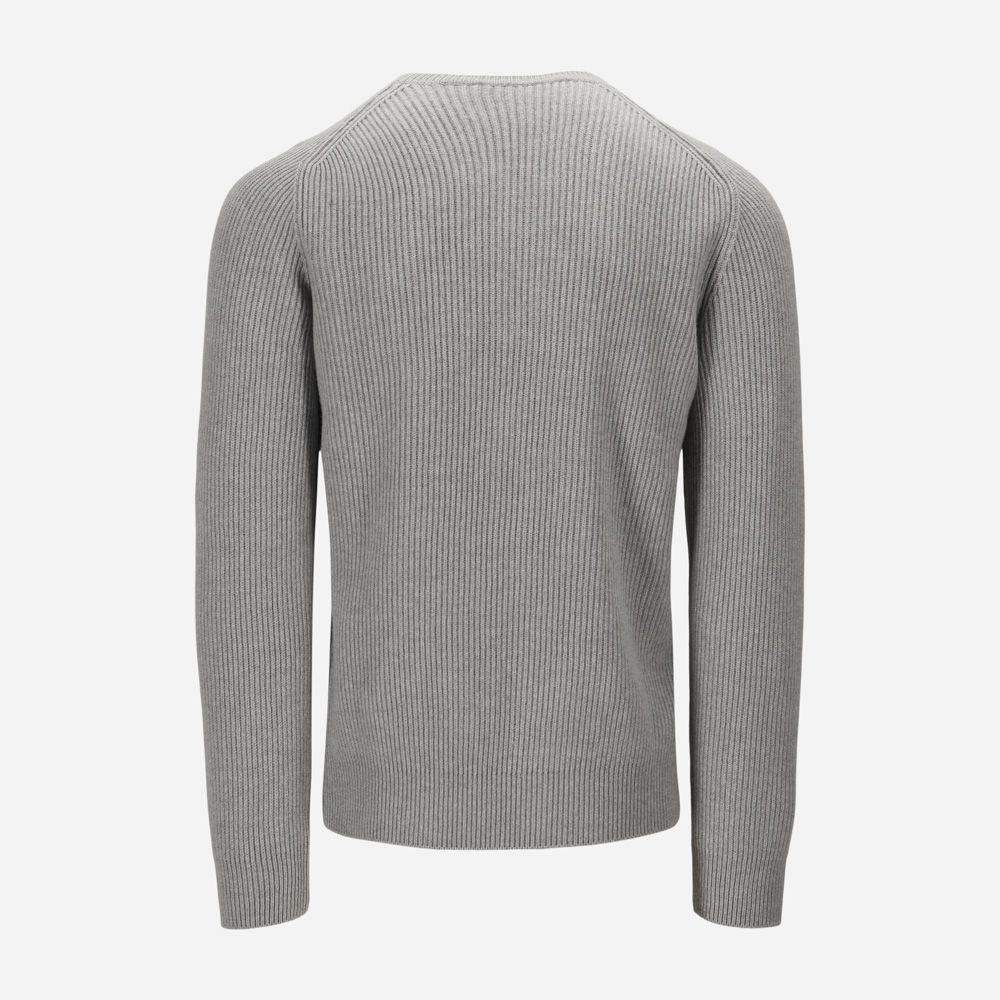 Crew Neck Rib - Light Grey
