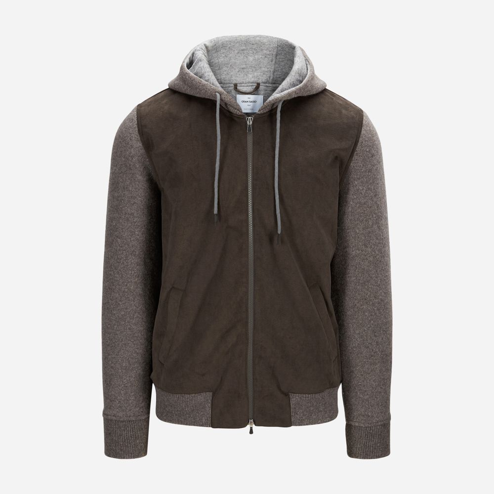 FZ Wool/Alcantara Hoodie - Beige