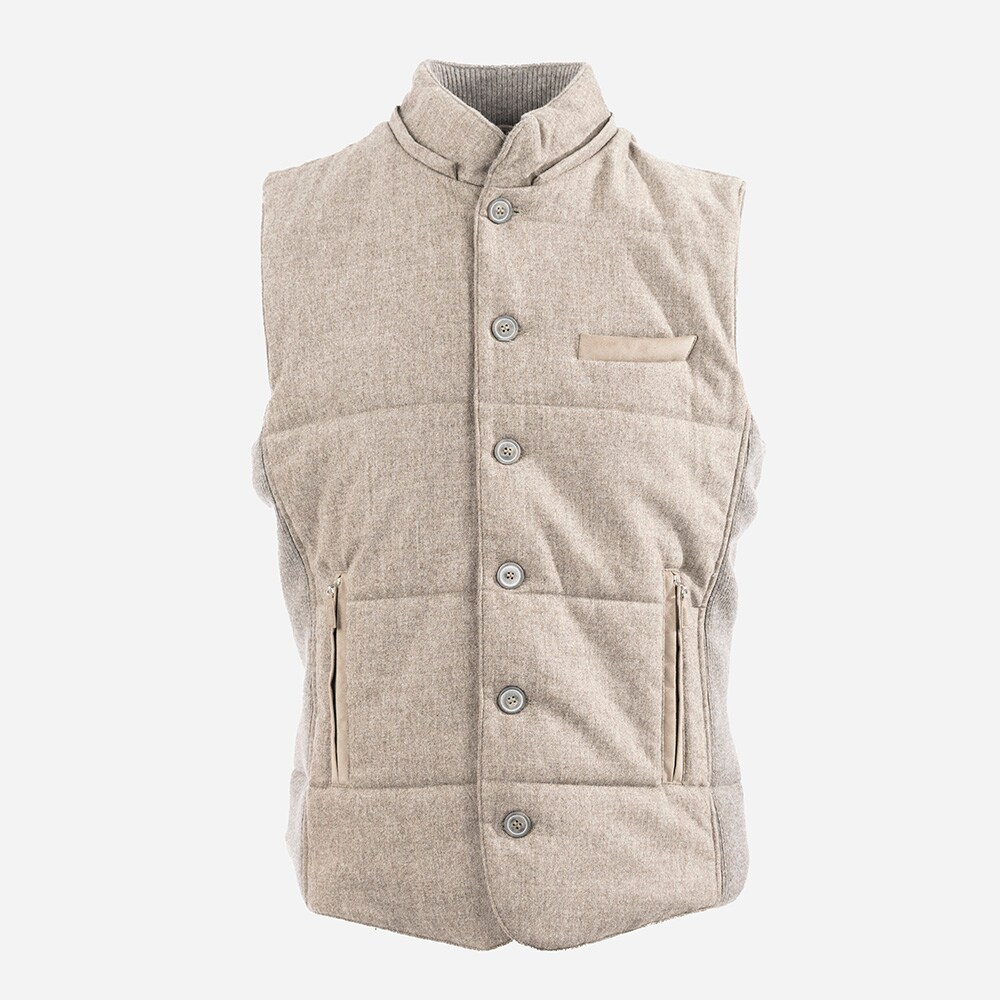 Gilet Wool Hood - Beige