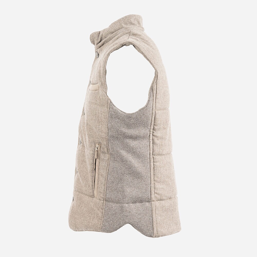 Gilet Wool Hood - Beige