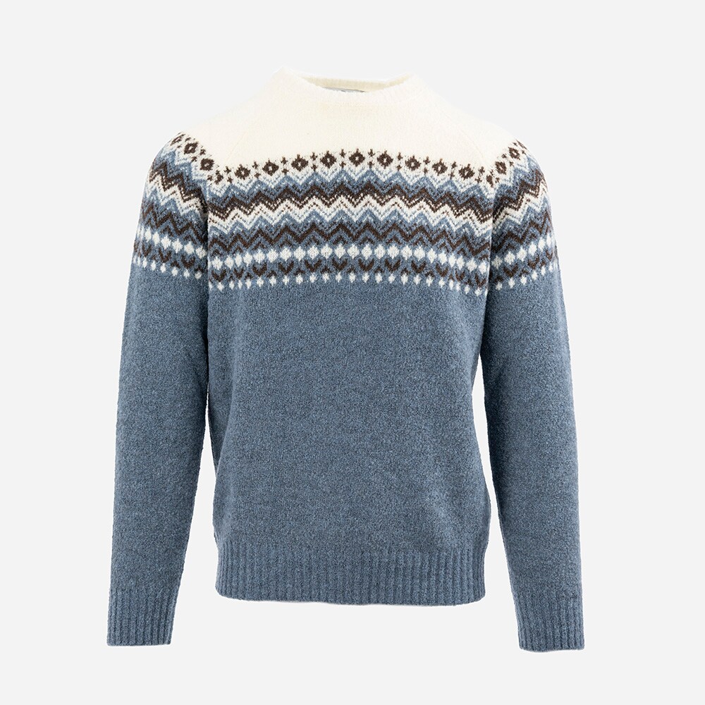 Crew Neck Pattern - Blue/White