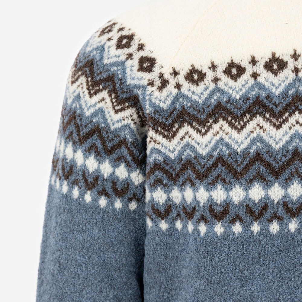 Crew Neck Pattern - Blue/White