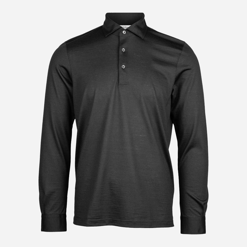 Ls Merino Polo 099 Black