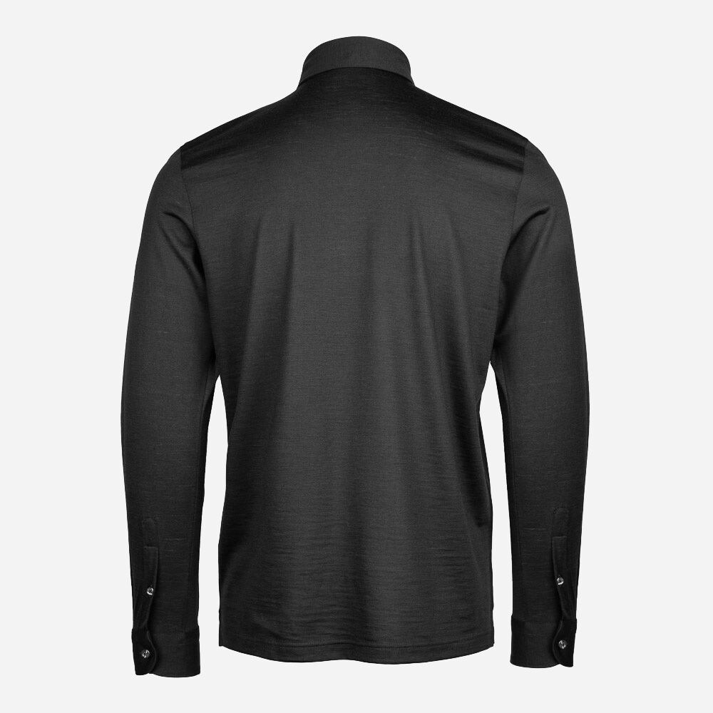 Ls Merino Polo 099 Black