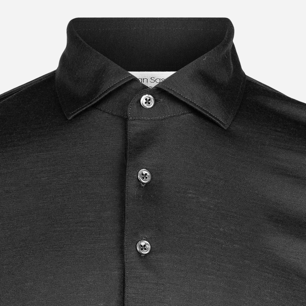 Ls Merino Polo 099 Black