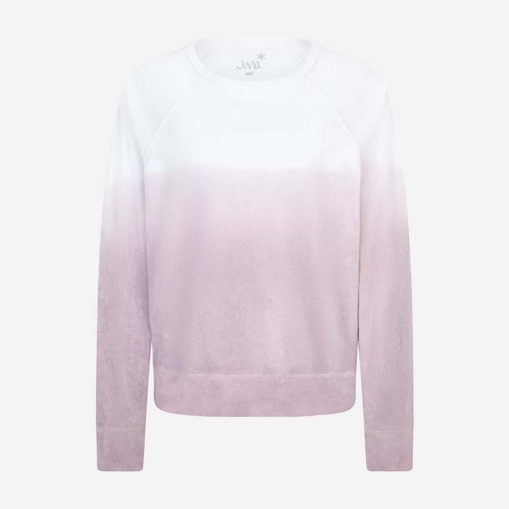 Terry Fleece Sweater Dip Dye Lavender Frost
