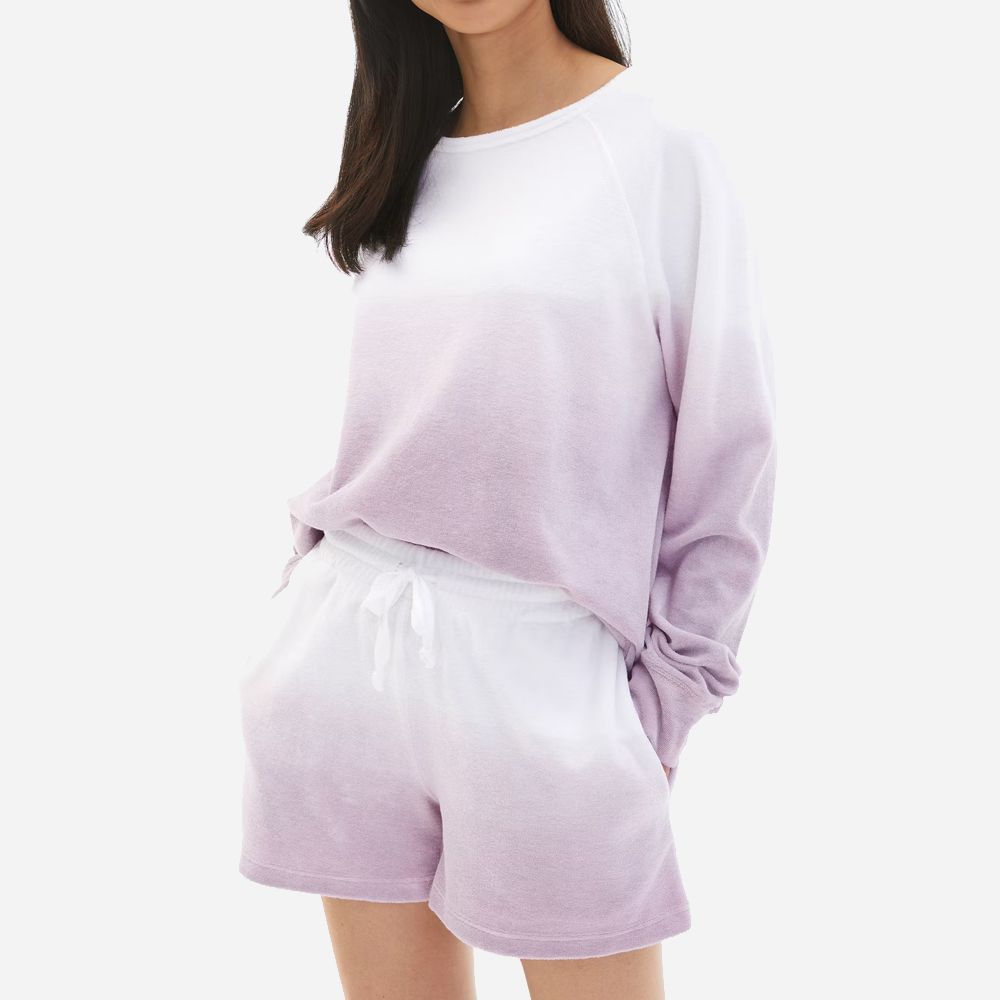 Terry Fleece Sweater Dip Dye Lavender Frost