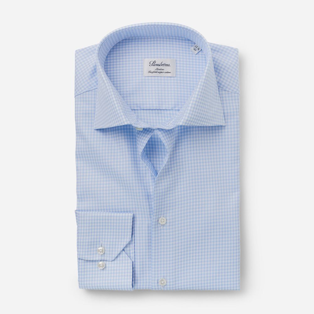 Slim Light Blue Check