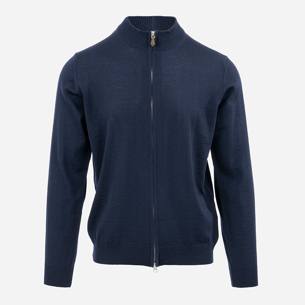 Wool Zip Navy